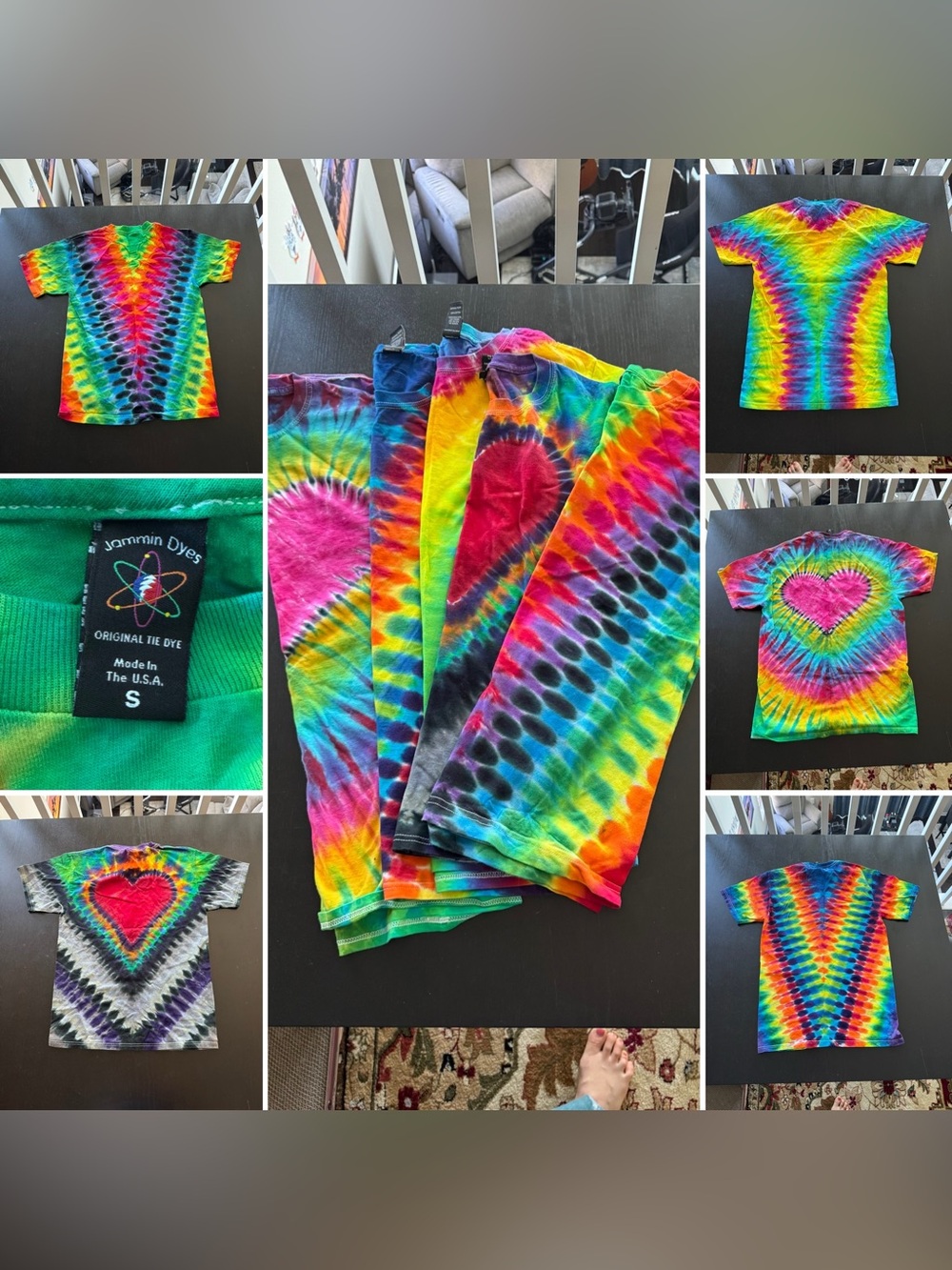 NWOT 5-Set Jammin on Maui Tie-Dye Short Sleeve - Multi Colorful Rainbow Tee S, M